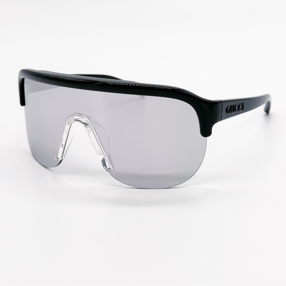 NEW GG1645S 003 GUCCI SHIELD BLACK SILVER UNISEX SUNGLASSES GG 1645S 003 GUCCI - Picture 4 of 9